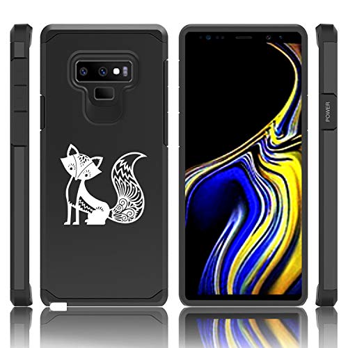 Shockproof Impact Hard Soft Case Cover for Samsung Galaxy (Note 9) Fancy Fox (Black)