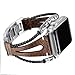 Secbolt Leather Bands Compatible with Apple Watch Band Series 4/5/6 40mm, Series 3/2/1 38mm, Double Twist Handmade Vintage Natural Leather Replacement Bracelet Straps Women Brown Grey