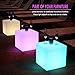 INNOKA 15.8-Inch Extra Large LED Cube Light, IP65 Waterproof Cordless & Rechargeable Decorative Dimmable Mood Lamp Remote Control [16 RGB Color Changing] [4 Lighting Effects] for Pool, Outdoor, Party