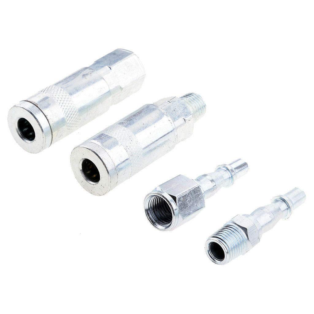 Air Hose Fitting 4PCS 1/4" BSP Air Coupler Male Female Quick Release Airline Pipe Connector Hose Tail for Compressor Tools