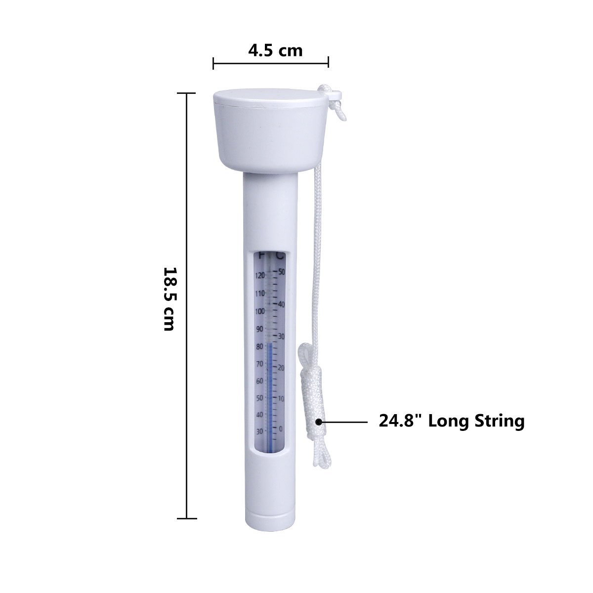 Magicfun Thermomètre Flottant de Piscine, avec Une Corde, Résistant aux Chocs pour Tous Les & piscines, Spas, Hot Tubs, Aquariums & Les Étangs du Poisson