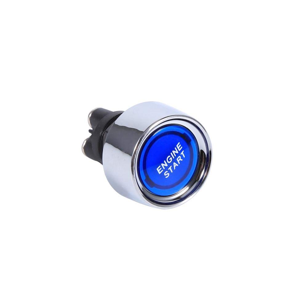 Multi-functional Start Push Button Switch Vehicle Car Engine Start Button Ignition Switch, DC 12V Ignition Starter OFF-(ON) Momentary Switch(Blue) car switch