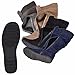 Generation Y Women's Knee High Mid Calf Flats Boots Sweater Knitted Cuff Buckles Wedge Rubber Sole