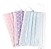 3 Layer Lovely Heart-Shaped Print Non-Woven Fabric Disposable Surgical Dust Filter Ear Loop Mouth Cover Beauty Nail Salon Face Mask for Kids Children Women Lady (30 PCS, 3 Colors)