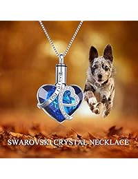 AOBOCO - Collar con colgante de corazón de plata de ley con cristales de Swarovski