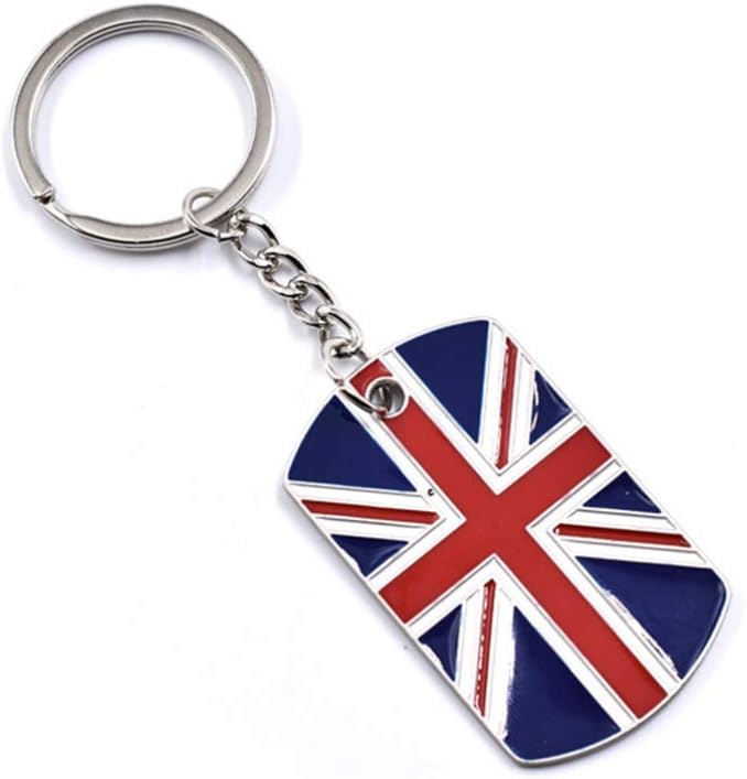 American Flag Keychain British Flag Keyring Souvenir Pendant Bag Hanging Ornament Charm for Birthday New Year 2pcs - Image 4