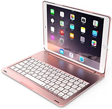 iPad Pro 10.5 Keyboard Case,RET Premium Hard Shell Case with 7 Colors Back-lit Wireless Bluetooth Keyboard for iPad Pro 10.5 inch- Rose Gold