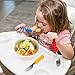 Stainless Steel Toddler Silverware Set | Self Feeding Safe Utensils for Kids | Child and Baby BPA Free Travel Flatware | Silicone Easy Grip Cutlery for Boys and Girls | 6 Piece: 2 Forks Spoons Knives