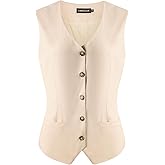 MINTLIMIT Vest for Women V Neck Lightweight Work Cropped Sleeveless Jacket Linen Vests Women