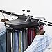 Richards Operated/Black Homewares Motorized Tie Rack with LED Lights – Rotating with Batteries – Hold up to 64 Ties and 8 Belts – Standard Rods Good for Most Closet Types