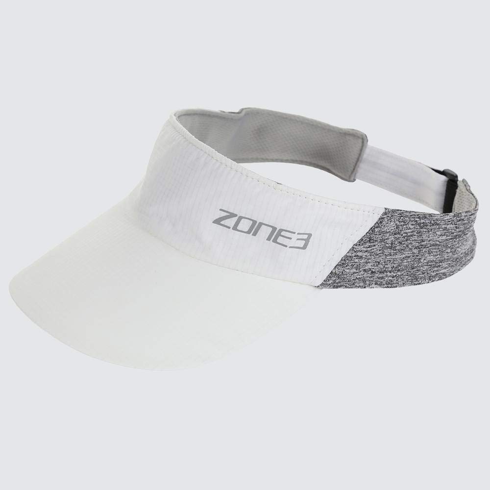 ZONE3 Lightweight Race Visor for Training and Racing, White/Charcoal Marl/Reflective Logo, Unisex One Size/UV Sun Protection