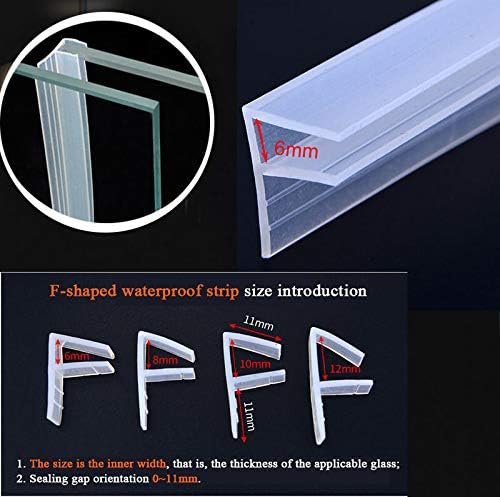 3m 120 Inch Glass Shower Door Seal Strip Frameless Seal Shower Door Sealing Strips Silicone Rubber Window Seal To Stop Shower Leaks Flexible Weatherproof Seal For Bathroom Ftype 6mm 14 Inch