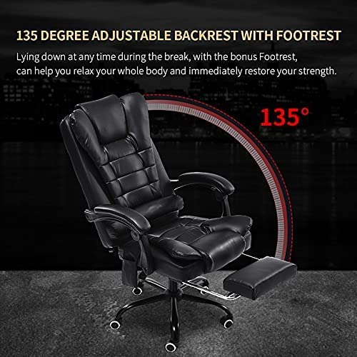 VANSPACE Ergonomic Massage Office Chair with Footrest Reclining