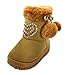 vivace Little Girl's Heart Deco Flat Pom Pom Ankle Boot