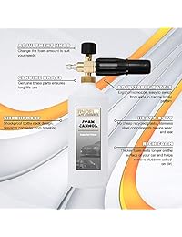 Rydell Auto Accessories   Cañón de espuma profesional de 1 litro para botella de nieve y espuma, diseñado para durar la espuma para pistola de arandela a presión