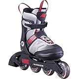K2 Skate Youth Raider Inline Skates, Gray/Red, Large (4-8)