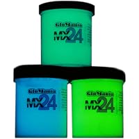 Glomania MX24 Extreme Blue Glow In The Dark Paint - Invisible Under Light, Glows Blue (4oz, Acrylic)