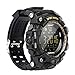 EX16 Rugged Waterproof Sports Smart Watch for Men Women Bluetooth Smartwatch with Activity Tracker Pedometer Steps Calories Counter Stopwatch Long Battery Life Compare for iOS & Android (Black)