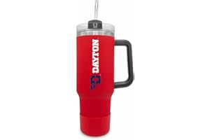 Campus Colors College & University 40 oz Travel Tumbler With Handle - Dual Option Lid With Straw - Vacuum Insulated Stainless Steel (Dayton Flyers - Red)