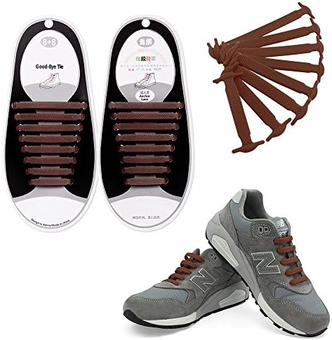 Talent Fashion Kids/Adults Tieless Elastic Silicone No Tie Shoelaces Waterproof Rubber Flat Running Shoe Laces for Sneakers Board Shoes Casual Shoes and Boots