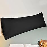 NiNi ALL Body Pillow Cases 100% Brushed Microfiber Black Pillowcases 1 Pack Soft & Breathable All Seasons Pillow Covers with Envelope Closure for Women Men, 20x54 Inches