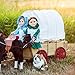 THE QUEEN'S TREASURES 18 Inch Doll Furniture & Accessories, Little House on The Prairie Covered Wagon & Sleigh Conversion Kit! Fits 2 Dolls & 2 Horses. Compatible for Use with American Girl Dolls