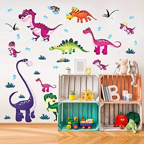 Neli decorations Dinosaur & Rainbow Children Decals Peel and Stick Removable Wall Stickers Multi Colour Dinosaurs for Kids Girls and Boys Nursery Bedroom Sitting Room - Image 3