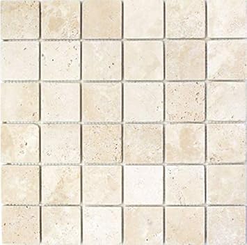 Mosaik Fliese Travertin Naturstein beige Chiaro Antique Travertin MOS43