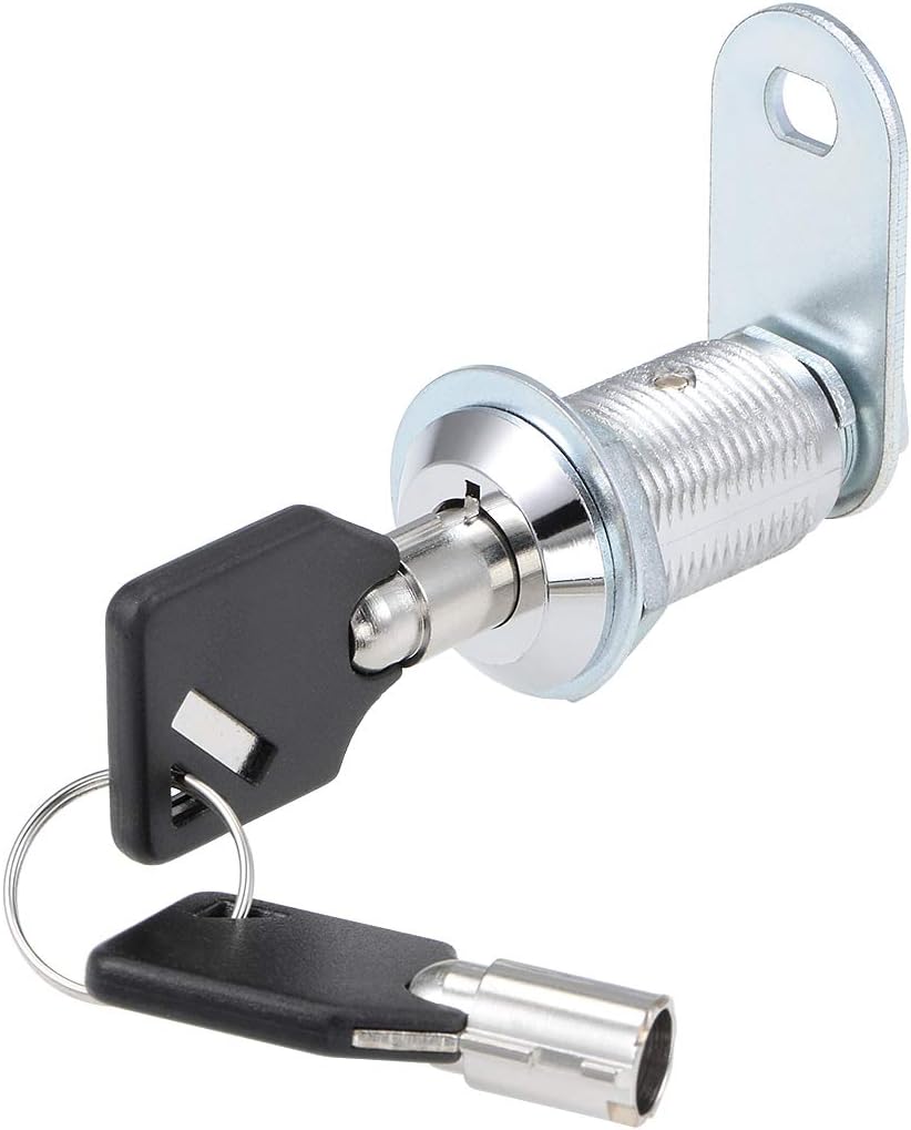 sourcing map Tubular Cam Lock, 1-1/8" Cylinder Length, Fits Up to 3/4" Thick Panel Keyed Alike, 2Pcs, Chrome - Image 5