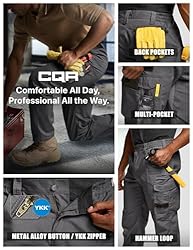 CQR Men's Ripstop Work Pants, Water Resistant