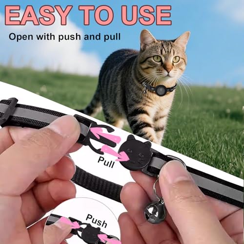 Cat GPS Tracker No Subscription Required Cat Collar Tracker Supports Android & iOS Dog Tracker with No Monthly Fees Activity History GPS Dog Tracker Real-time Location Tracking-Pure Black