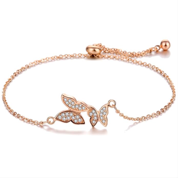 CHIY-GBC Pulsera Elegante con Letras de Estrella de Mariposa de Cristal