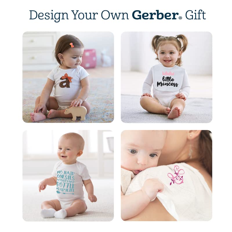 Gerber Baby Girls' 3-Pack Short-Sleeve Slip-On Shirts