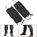 Astra Depot 1 Pair Jet Black Unisex Double Sealed Zippered Closure TPU Strap Waterproof Breathable 400D Nylon Cloth Leg Gaiters Leggings Cover for Rain Winter Outdoor Sports Activities