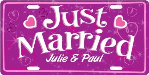 Just Married Customizable License Plate Novelty Tag from Redeye Laserworks