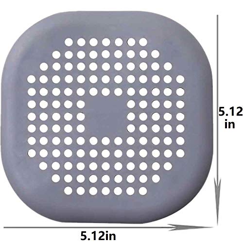 4 Packs Shower Drain Covers Square Silicone Tube Drain Hair Catcher Stopper with Sucker for Bathroom Kitchen, Rubber Bathtub Sink Strainer Plug Filter Trap Home Drain Protectors - Thumbnail 2