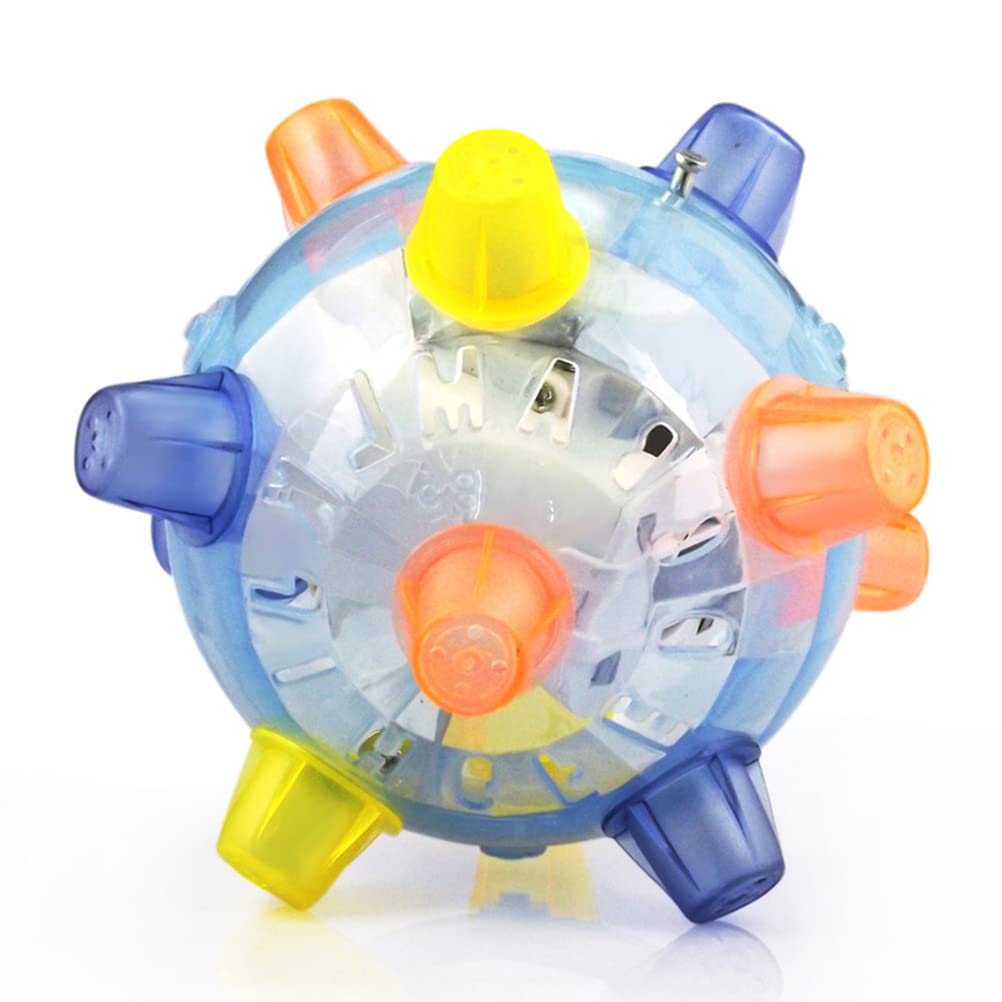 KENANLAN jumping ball for dog 12 * 9 * 11 Pet Glowing Bouncing Ball Toy for Dogs Flashing Ball Elastic Flash LED Dog Toy with Light and Music Gift for Pets