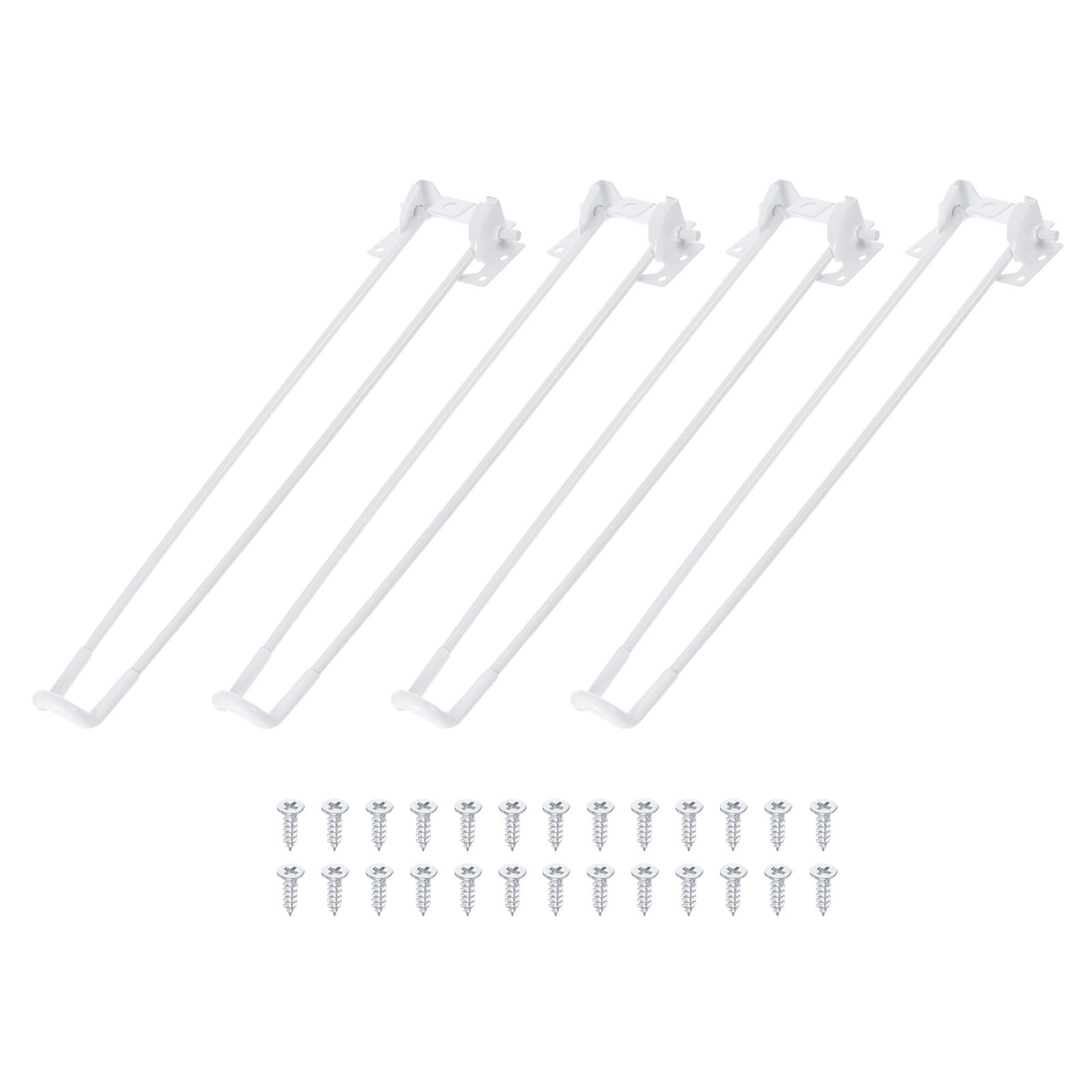 YOKIVE 4 Pcs Foldable Hairpin Legs, Metal Foldable Table Legs with Rubber Feet | Use in DIY Furniture Great for Table, Home, Office White(17")