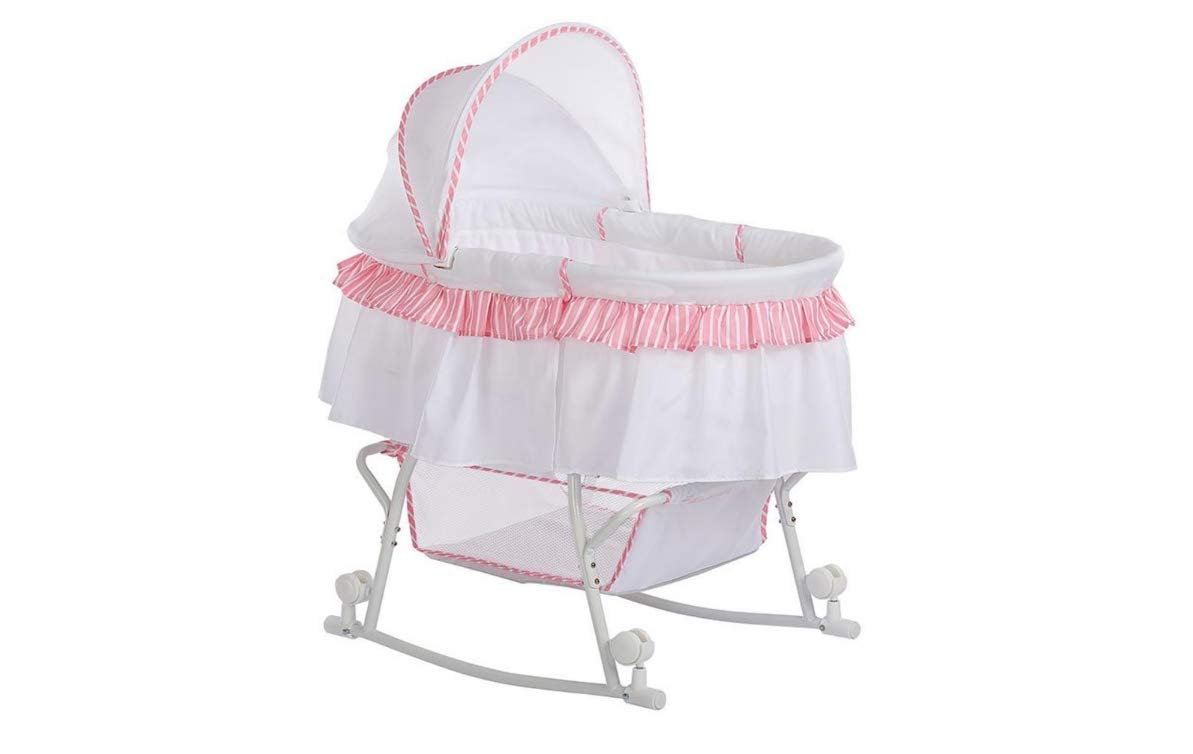 baby girl pink bassinet