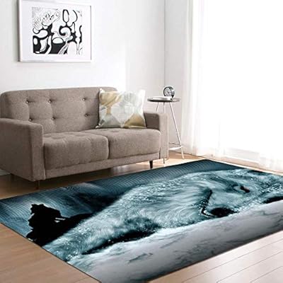 Sylbf Modern Traditional Living Room Rug Sleeping Wolf 7mm