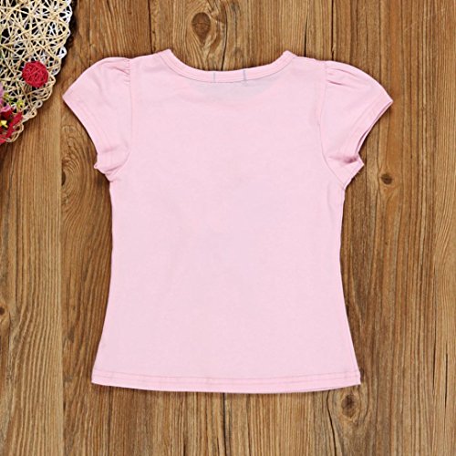 2017 Toddler Kids Baby Girls Cute Bow Shirt Top Grid Shorts Set Tutu Dresses Princess Party Clothes (3-4Years, Pink)