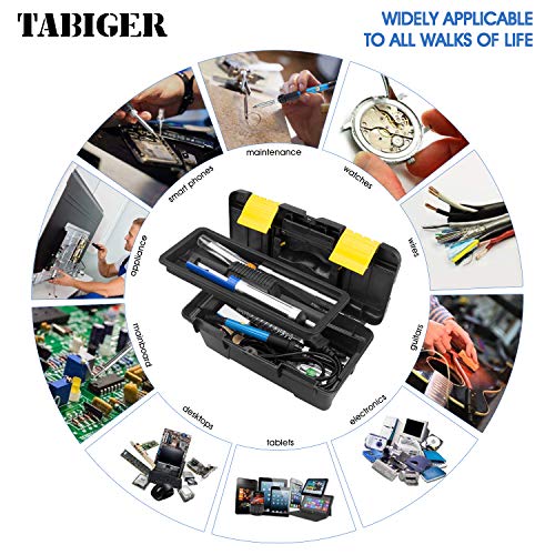 Soldering Iron Kit Electronics 60W Adjustable Temperature Soldering Iron, 5pcs Soldering Iron Tips, Solder, Rosin, Solder Wick, Stand and Other Soldering Kits in Portable Toolbox - Thumbnail 6