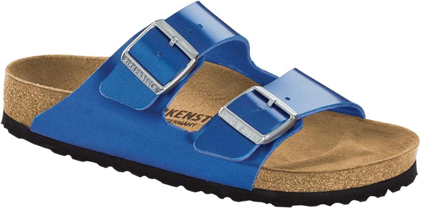 birkenstock metallic blue