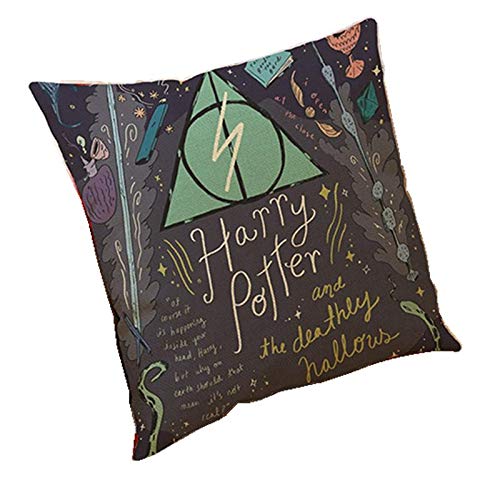 Throw Pillow Case Cushion Cover Cartoon Cute Harry Potter Magic Linen The Deathly Hallows