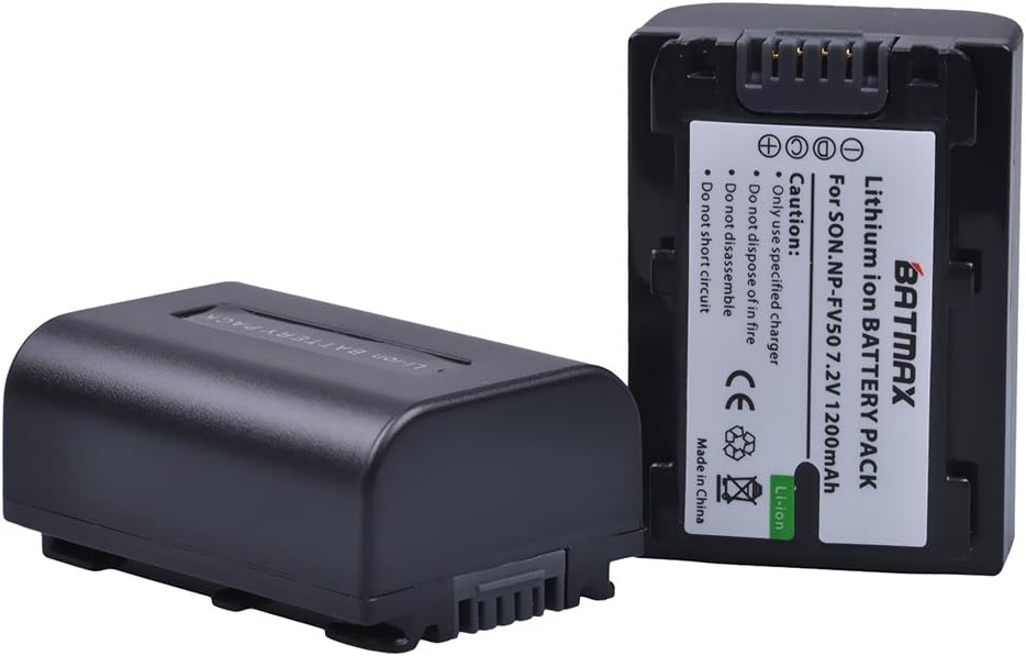 Batmax 2 Packs Battery + LCD Charger for Sony NP-FV30, NP-FV40, NP-FV50 Batteries;Sony FDR-AX53 HDR-CX230 HDR-CX220 CX330 CX380 CX455 CX900 CX430V TD30V FDR-AX100 Handycam Camcorder and More : Camera & Photo