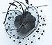 Fascinators Hats for Womens 50s Headwear with Veil Flower Cocktail Wedding Tea Party Church Derby Hat(1A-Black)