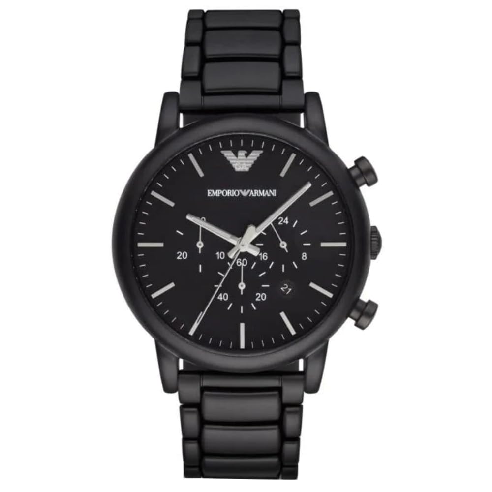 EMPORIO ARMANI Luigi Men's Quartz Watch with Black Dial and Black Stainless steel Bracelet AR1895 — image 1
