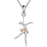 TIGER RIDER Ballerina/Cheerleader/Gymnastics/Basketball/Golf Player 925 Sterling Silver Necklace Sport Pendant Jewelry Gifts for Women Birthday Christmas
