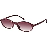 mosanana Trendy Rectangle Oval Sunglasses for Women Retro 90s Small Style MS52586