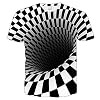 LALAGOU T-shirt voor jongens en meisjes, 3D-print, print, wervelwind, T-shirt korte mouwen, gestreept, wervelwind…